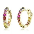 thumbnail image 1 of Rainbow earrings, Rainbow hoop earring,Multi color Hoop Earrings, Multi Color,wedding gift colored small hoops, 1 of 5