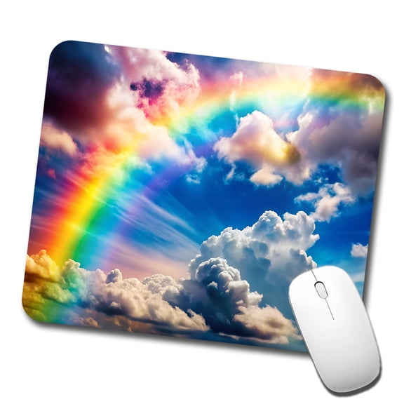 Rainbow in Cloudy Sky Mouse Pad Low Profile Gaming Mat