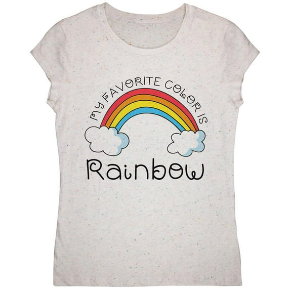 Rainbow is my Favorite Color Youth Girls T Shirt Birthday Cake YMD