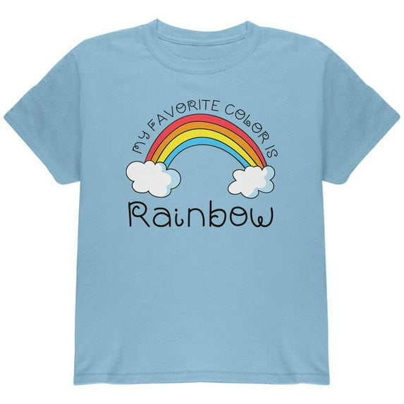 Rainbow is my Favorite Color Youth T Shirt Light Blue YMD