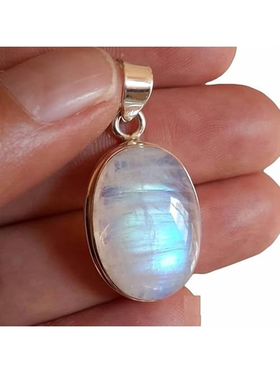 Rainbow moonstone Gemstone Pendant, Natural Rainbow Moonstone Pendant, June Birthstone, Huge Pendant, Bohemian Pendant, 925 Silver Sterling Pendant, Handmade Silver Jewelry, Unisex Pendant, Christmas