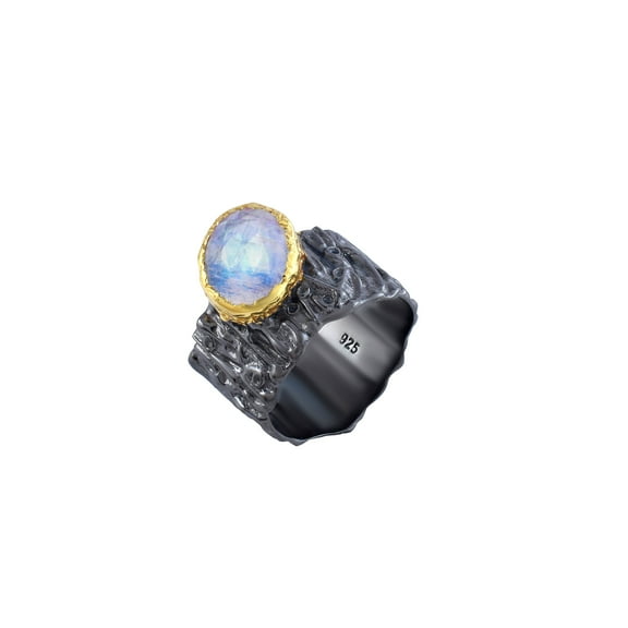 Rainbow moonstone Gemstone Ring