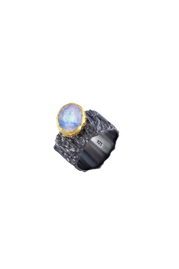 Rainbow moonstone Gemstone Ring