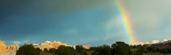 Rainbow over Capitol Reef National Park Utah USA Canvas Art - Panoramic Images (36 x 12)