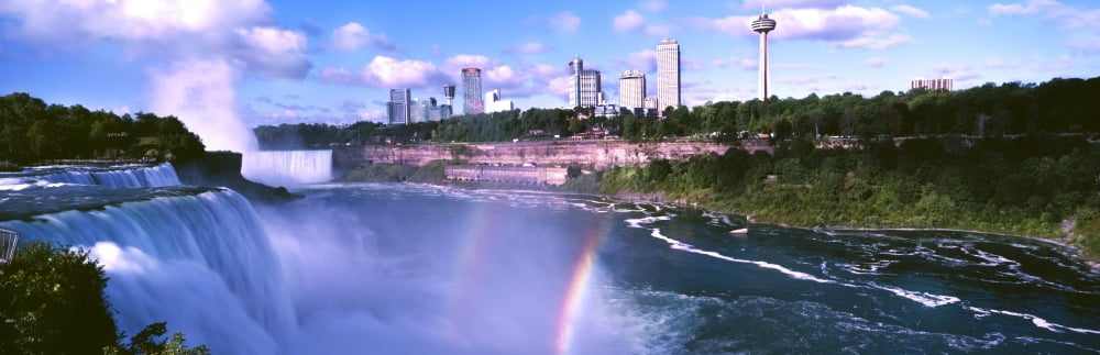 Rainbow over Niagara Falls Ontario Canada Canvas Art - Panoramic Images (27 x 9)
