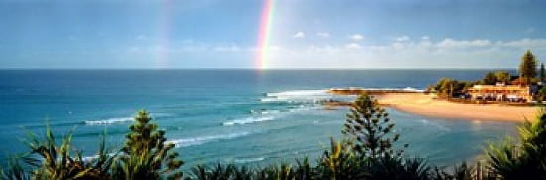 Rainbow over the sea Canvas Art - Panoramic Images (18 x 6)