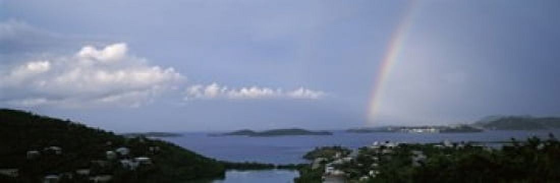 Rainbow over the sea Pillsbury Sound St Thomas St John US Virgin Islands Canvas Art - Panoramic Images (18 x 6)