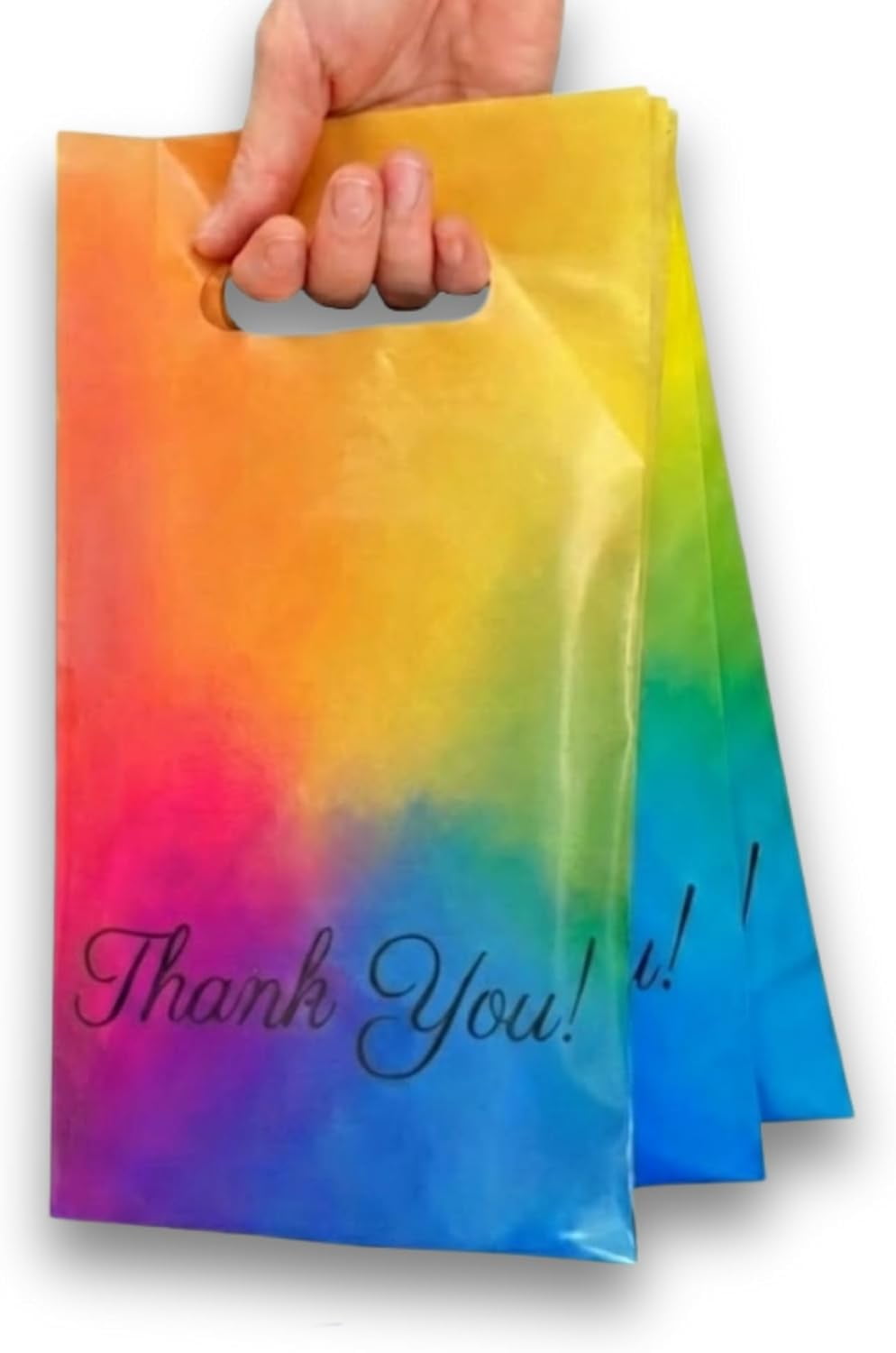 Rainbow postal envelopes 69, 100 pack thank you bags, packaging, small business shipping supplies, mailing envelopes.