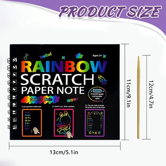 Rainbow scratch paper craft notes for art box