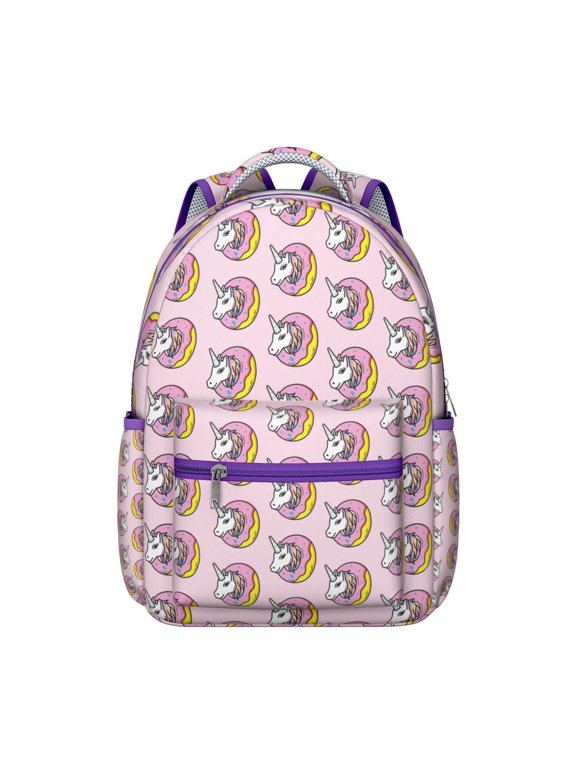 unicorn school backpack for Student, sparkly and mystical design with clouds, fantasy stars and cute cartoon print, breathable and durable for daily use