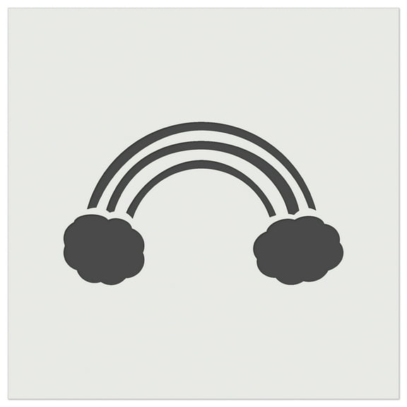 Rainbow with Clouds DIY Cookie Wall Craft Stencil - 5.5 Inch