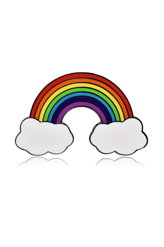 Rainbow with Clouds Hard Enamel Pin | Clayton Jewelry Labs