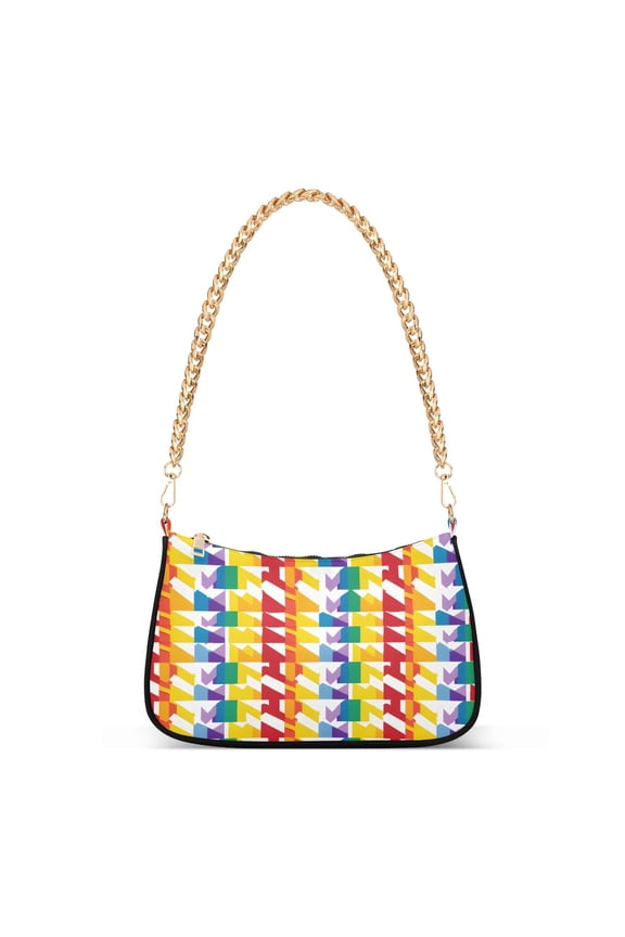 Rainbow with ColorsWomen Small Shoulder Bag Crossbody Tote Hobo Bags Purse Clutch Handbags with Chain Strap for Women