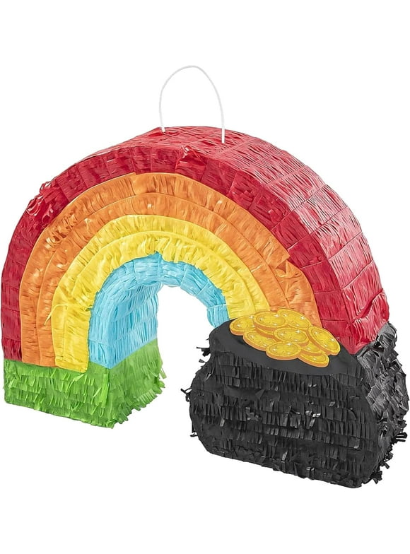 Rainbow with Pot of Gold Piñata, Party Decor, St. Patrick's Day, 1 Pieces
