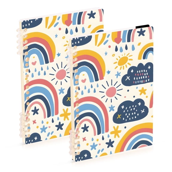 Rainbows Clouds Stars Sun Doddle Notebook Detachable Coil Notebook Diary Plan Book A5 Size 60 Pages 1 Pack