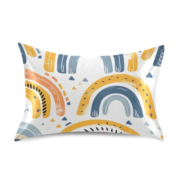 Rainbows Consist by Stripes Satin Pillowcase Envelope Design Pillow Covers 1 Pack Standard Size 20" x 26"