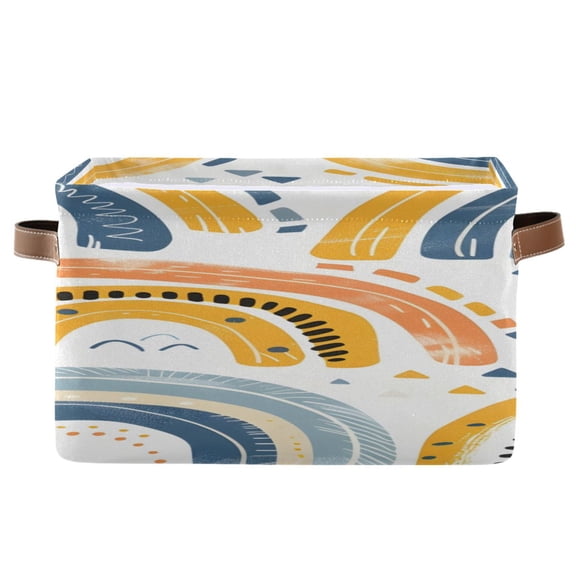 Rainbows Consist by Stripes Square Storage Bins with Handles Collapsible Containing Box 1 Pack