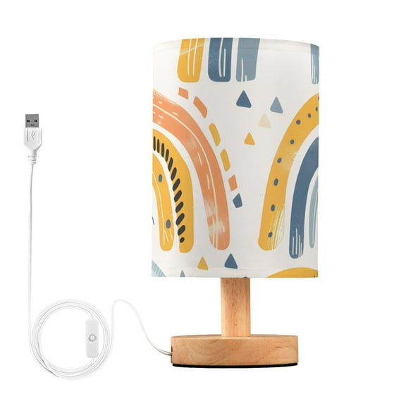 Rainbows Consist by Stripes Table Lamp with USB Port LED Warm Light Lamp Night Light Home Decor