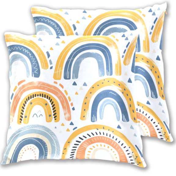 Rainbows Consist by Stripes Throw Pillow Covers Pillowcases 16 x 16 Inch Home Decor 2 Packs for Bedroom Sofa