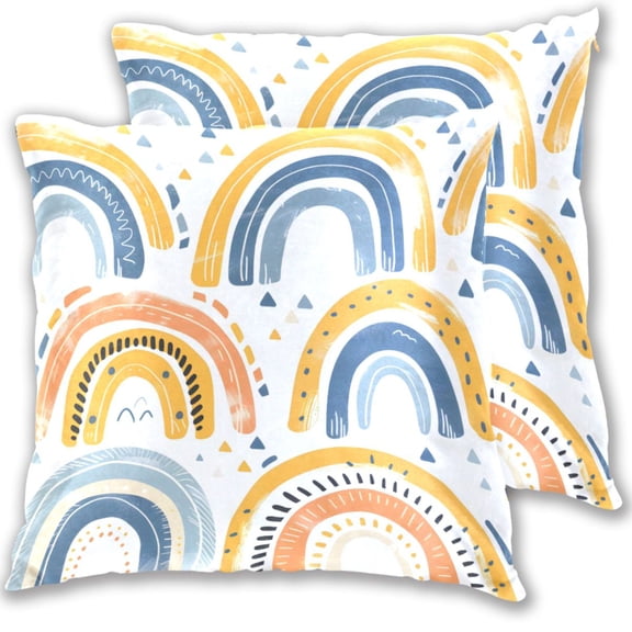 Rainbows Consist by Stripes Throw Pillow Covers Pillowcases 18 x 18 Inch Home Decor 2 Packs for Bedroom Sofa