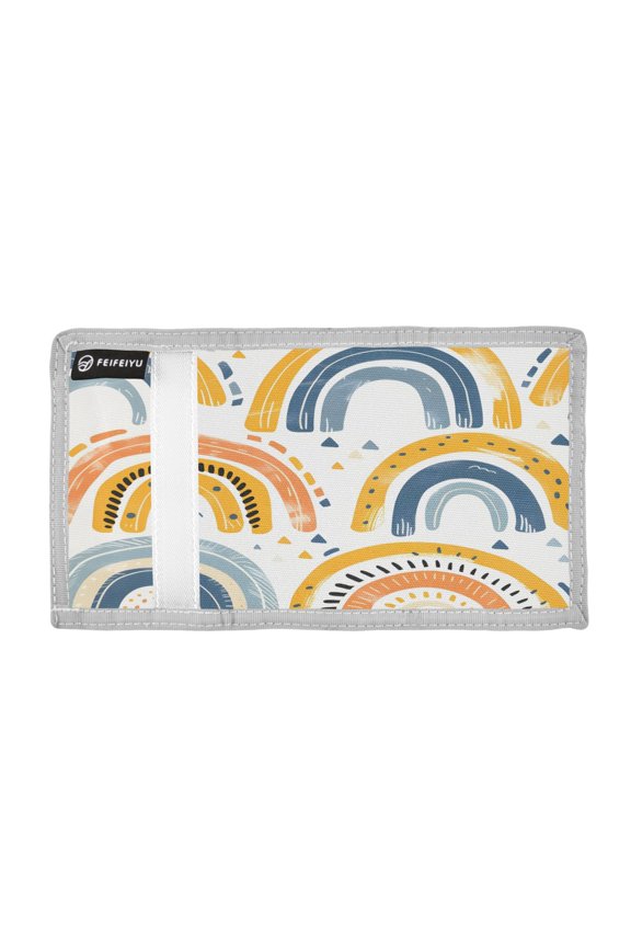 Rainbows Consist by Stripes Trifold Wallets Card Holders Coin Pockets with Lanyards Portable Unisex