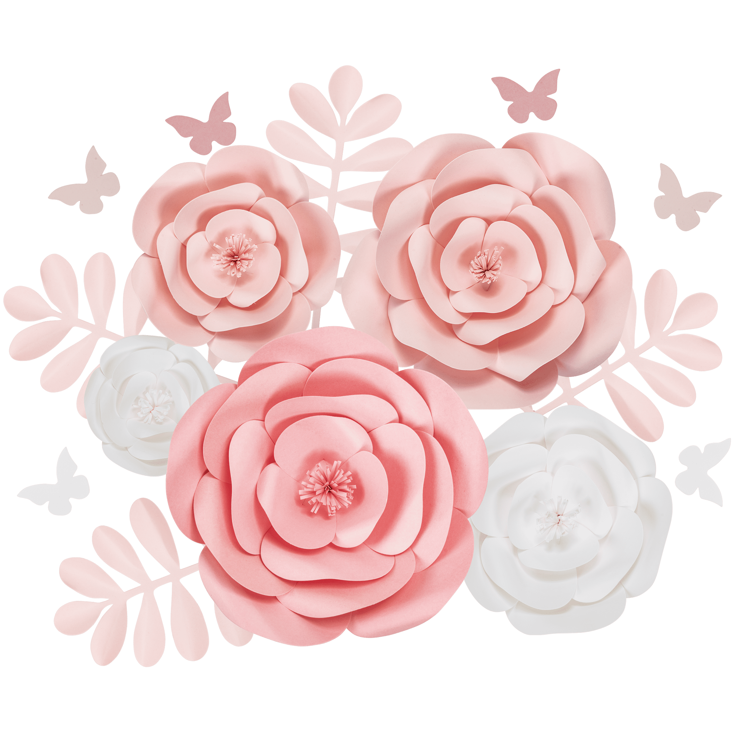 Rainbows & Lilies 15pc Paper Flowers for Walls, Baby Nursery Decor