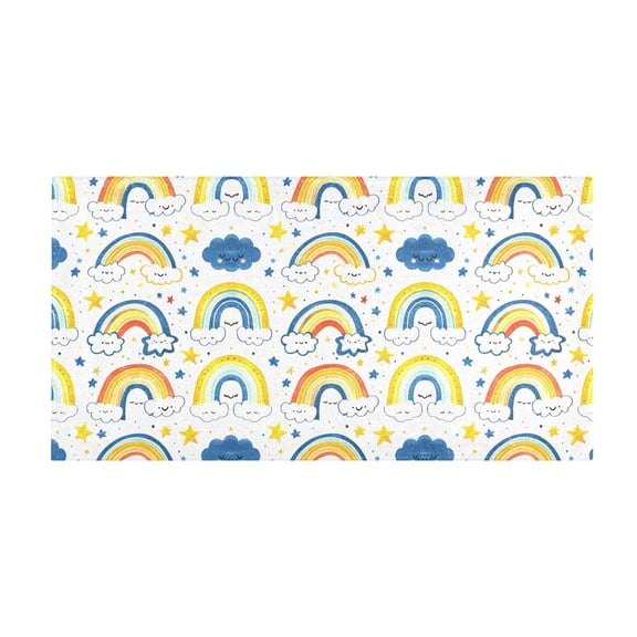 Rainbows Pattern Bath Mat 39x20 Inch Soft Absorbent Non-Slip Plush Bathroom Rug for Floor
