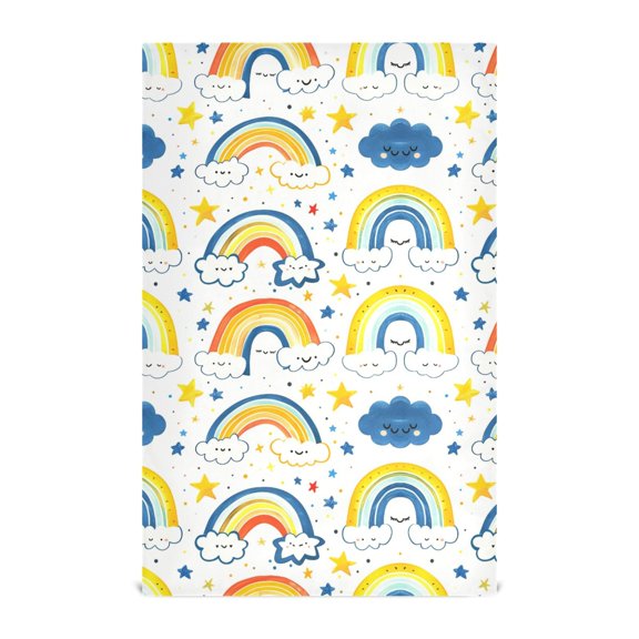 Rainbows Pattern Kitchen Towels Waffle Weave Decorative Tea Towels Multi Use Dishcloths 28x18in