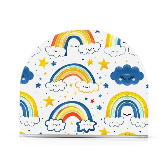 Rainbows Pattern Napkin Holder Acrylic Napkin Dispenser Clear Modern Tabletop for Kitchen Counter