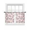 thumbnail image 1 of Rainbows Small Elephants Sheer Curtains 2 Panels Set Pink Red Flowers Love Animal Sheer Window Curtains Light Filtering Rod Pocket Voile Drapes for Bedroom Living Room 52"x45", 1 of 9