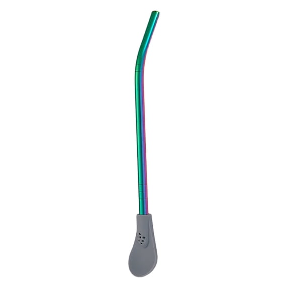 Rainbowsip Filter Spoon Straws – 7-Color Reusable Stainless Steel & Silicone Drink Stirrers with Built-In Tea Infuser, 7-Inch Cocktail & Boba Accessories for Eco-Friendly Sipping at Home
