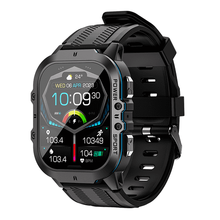 Rainbuvvy C26 Smart Watch, 1.96-inch AMOLED Sleep Monitoring Fitness Tracker Support to make or receive calls Outdoor Sports Watch Compatible with iOS or Android
