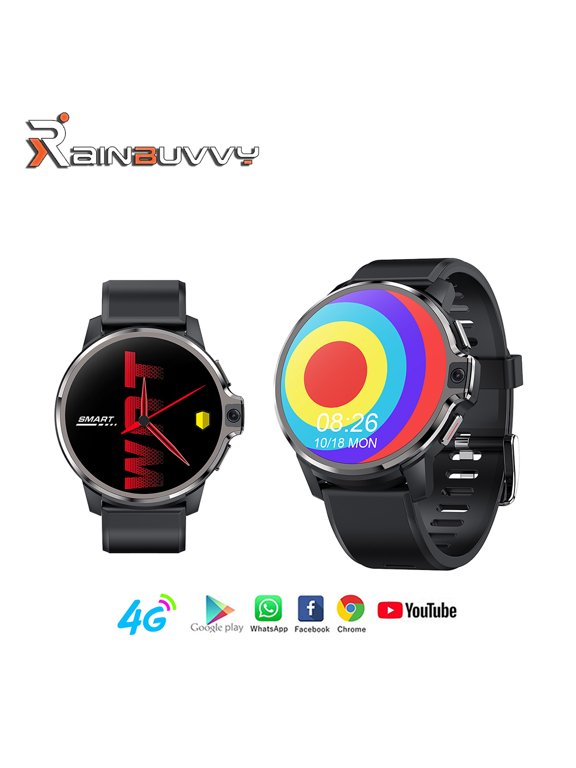 DM30 4G Smartwatch Phone, 1.6-inch IPS Screen, Android 9.1 System, Dual System, Dual 5.0MP Cameras, 1GB RAM, 16GB Storage, WiFi, GPS, Face Recognition, Men's Watch