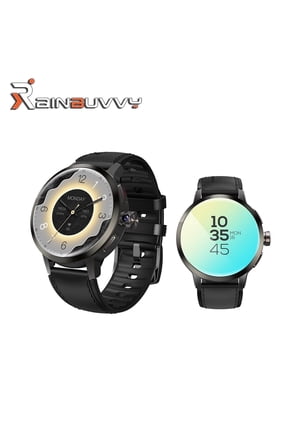 DM82 4G Smart Watch 1.75 Inch AMOLED Round Screen 2GB+16GB Android 8.1 Independent GPS+Beidou Positioning 1520mAh Sleep Monitoring Fitness Tracker Outdoor Sports Watch Black leather strap