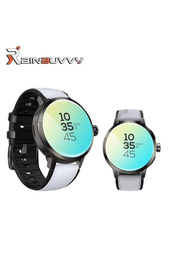 DM82 4G Smart Watch 1.75 Inch AMOLED Round Screen 2GB+16GB Android 8.1 Independent GPS+Beidou Positioning 1520mAh Sleep Monitoring Fitness Tracker Outdoor Sports Watch Grey leather strap