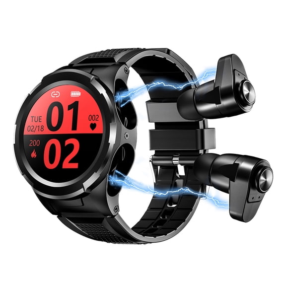 Rainbuvvy F6 Smartwatch 1.28 inch IPS 2-in-1 Bluetooth Headset Bluetooth Music Sports Watch