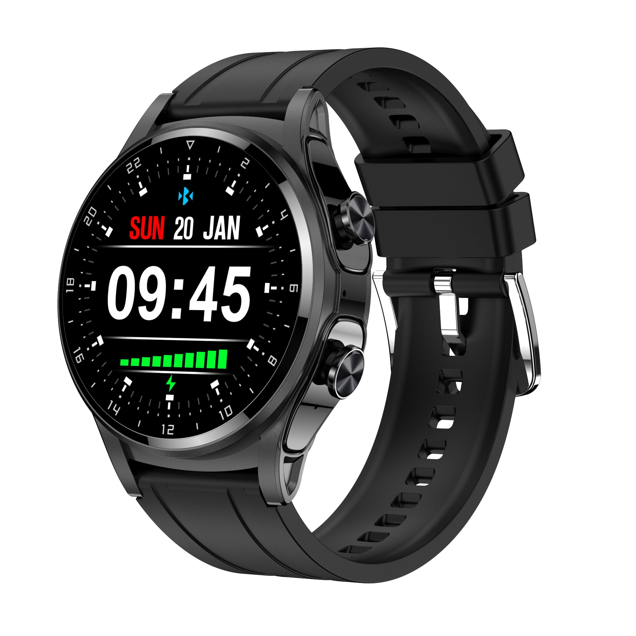 Rainbuvvy GT66 smart watch, watch and earphone 2-in-1, 1.39-inch HD screen, NFC, supports answering/making calls, Android 4.4/iOS9 sports watch