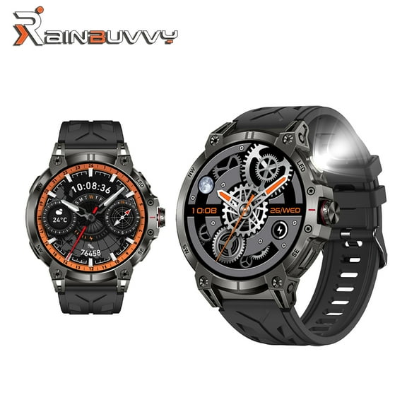 Rainbuvvy KC89 Smart Watch 1.8 Inch IP68 Waterproof Sleep Monitoring 107+ Sports Modes Fitness Tracker Outdoor Sports Watch Support iOS or Android