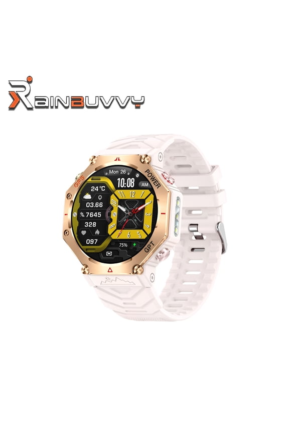 KC91 Smart Watch 1.39 Inch GPS 3ATM Waterproof Flashlight Message Notification for Android or iOS Sports Watch