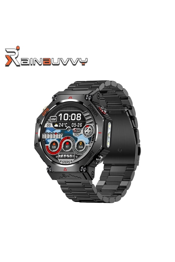 KC91 Smart Watch 1.39 inch GPS Track 3ATM Waterproof iOS9.0/Android 4.4 Health Monitoring Flashlight Function Message Notification Smart Sports Watch