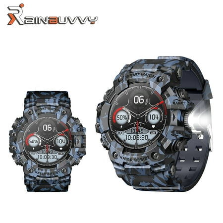 Rainbuvvy LC21 Smart Watch 1.32 Inch IP68 Waterproof Flashlight Compass Sleep Monitoring Fitness Tracker Outdoor Sports Watch