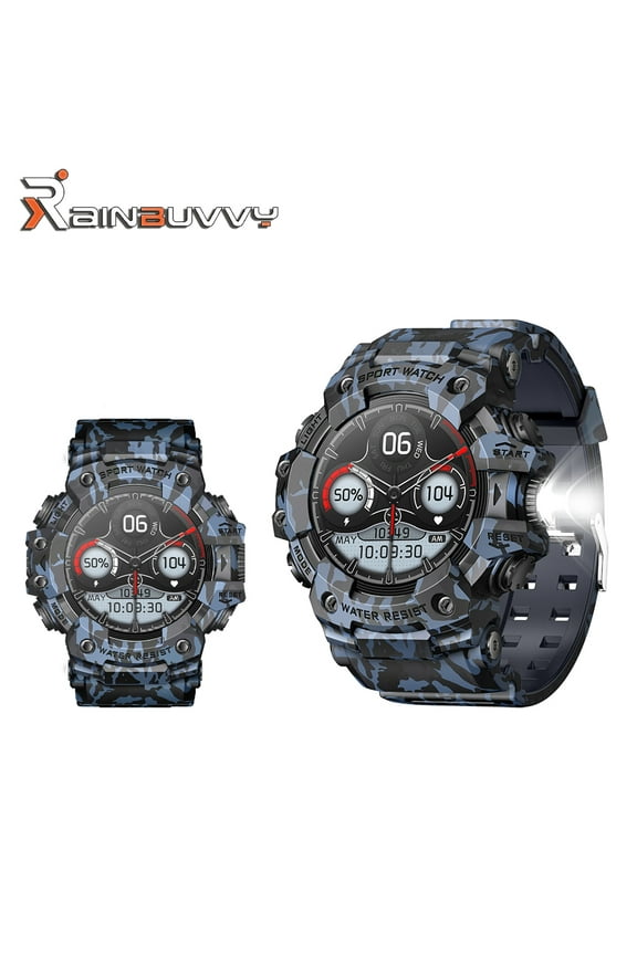 LC21 Smart Watch 1.32 Inch IP68 Waterproof Flashlight Compass Sleep Monitoring Fitness Tracker Outdoor Sports Watch