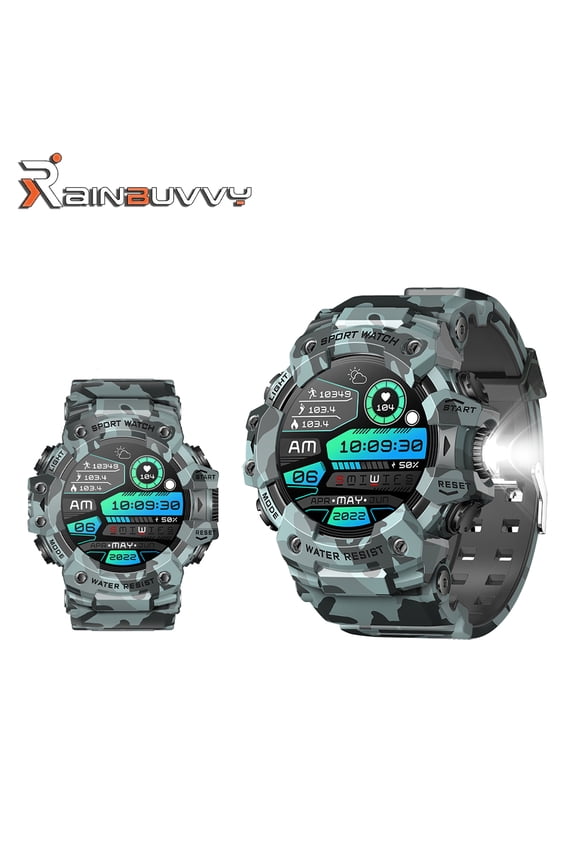 LC21 Smart Watch 1.32 Inch IP68 Waterproof Flashlight Compass Sleep Monitoring Fitness Tracker Outdoor Sports Watch