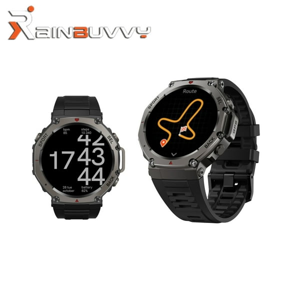 Rainbuvvy New DM58 Drop Resistant GPS Smart Watch 1.43 Inch AMOLED 5ATM Water Resistance Height Compass 500mAh Outdoor Sports Watch