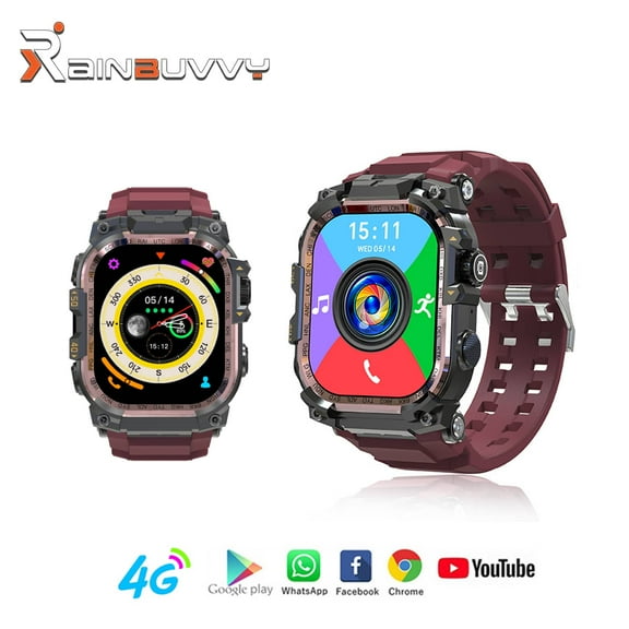 Rainbuvvy Q888 4G Android Smart Watch 2.06 Inch AMOLED HD Screen 3GB 32GB 930mAh GPS 2MP Rotatable Camera WIFi Flashlight Bluetooth 4.2 Sports Smart Watch