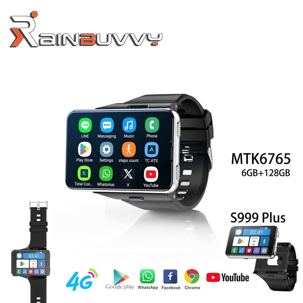 Rainbuvvy S999 Plus 4G Smart Large Screen Watch 2.88-inch TFT Display 6GB RAM 128GB Storage Android 11.0 2MP/8MP Bluetooth 5.0 2300mAh Multiple Colors Available
