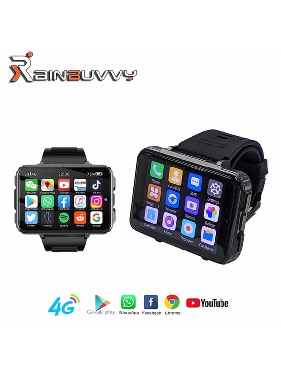 VP999 Smart Watch Men's 2.4 Inch Android 10.7 4GB RAM 64GB ROM 1500mAh smartwatch phone with Face ID, dual cameras, Bluetooth, GPS WIFI to Play Games Video Calls