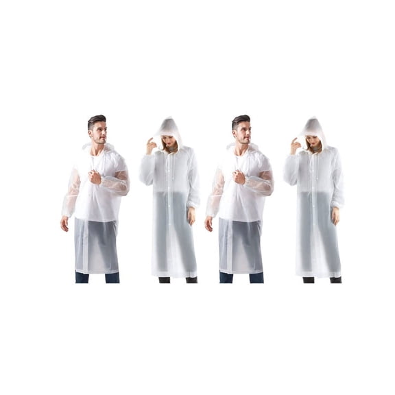 Raincoat 4 Pack Rain Ponchos for Men Women Adults Reusable Portable Rain Coat Waterproof with Elastic Sleeves