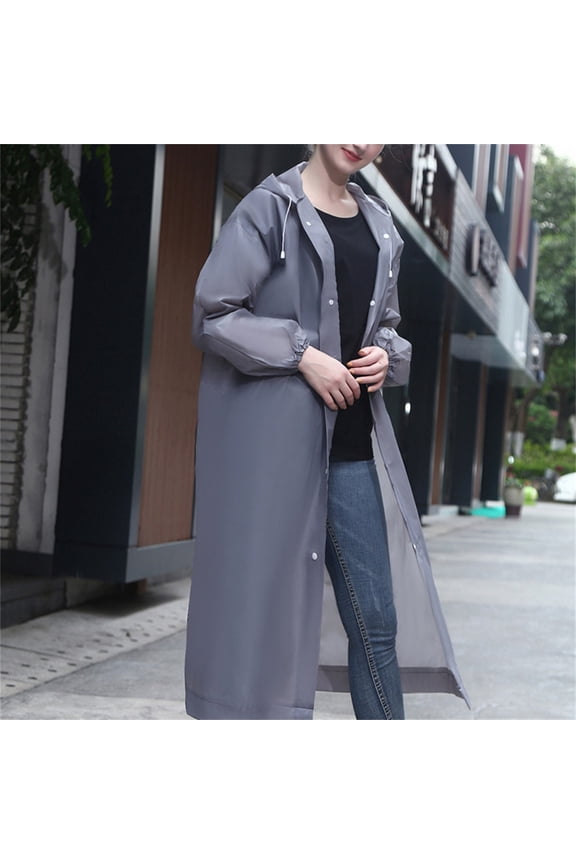 Raincoat For Outdoor Travel - Thickened Transparent Eva Rain Coat With Hood, Waterproof For Hiking, Camping, Daily Commute