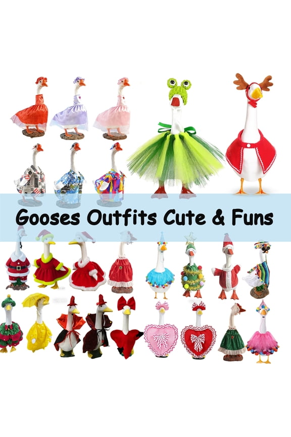 Raincoat Goose Outfit with Umbrella Hat for 23 Inch Lawn Goose Figurines, Outdoor Patio and Garden Seasonal Display, Fun Waterproof Goose Costume, Playful Decorative Lawn Figurine Outfit, HAODEJW